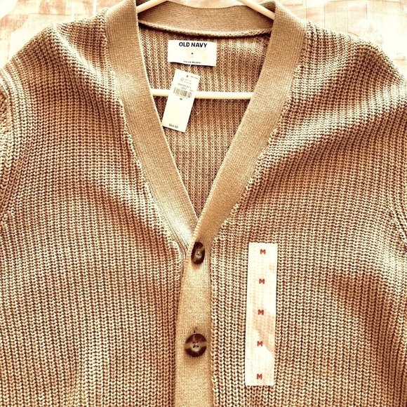 Old Navy Tan Cardigan Sweater Classic Knit - Picture 5 of 10